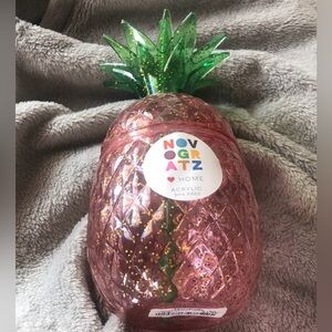 NOVOGRATZ Orange and Green Pineapple Tumbler Drinkware, With Straw, BPA-FREE NWT